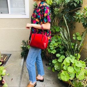 vintage red prada handbolsa